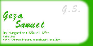 geza samuel business card