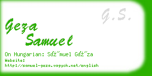 geza samuel business card